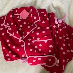 3 piece Kate spade PJ set red and pink